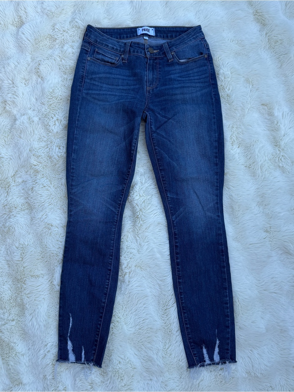 PAIGE Dark Blue verdugo ankle skinny jeans